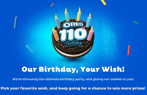 Oreo 110th Birthday Sweepstakes: Win 200+ Prizes Instantly