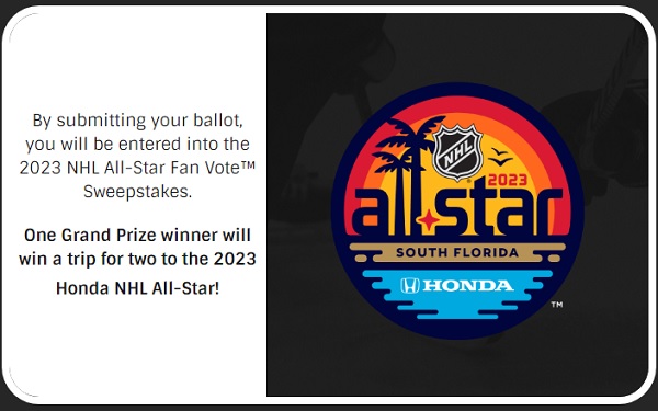 NHL All-Star Fan Vote Sweepstakes 2023: Win a Trip to 2023 Honda NHL All-Star Game