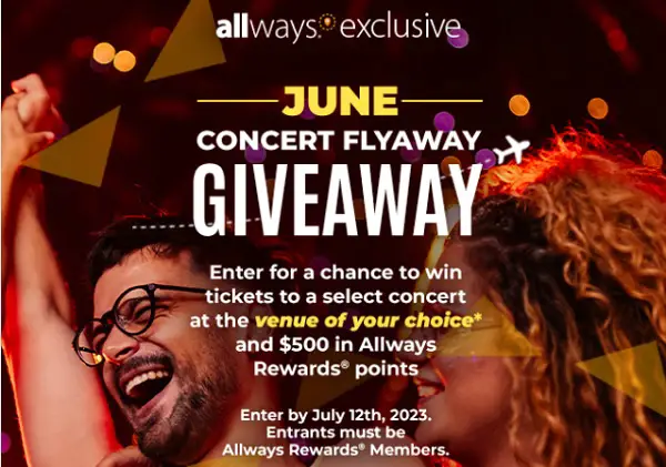 Allways Concert Flyaway Giveaway: Win A Trip & Free Tickets (8 Winners)