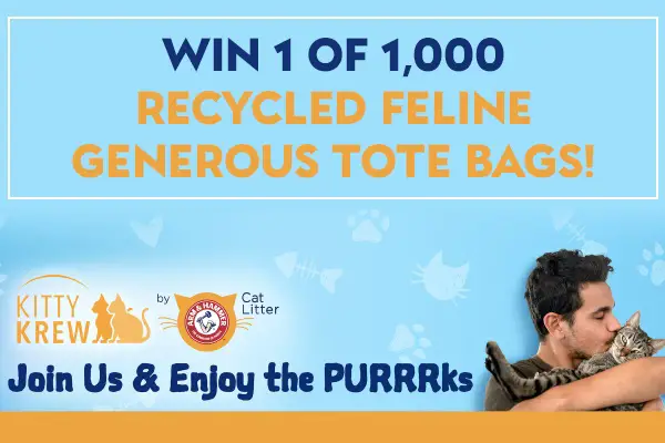 The Arm & Hammer Kitty Krew Sweepstakes: Win a Recycled Feline Generous Tote Bags (1000 Winners)