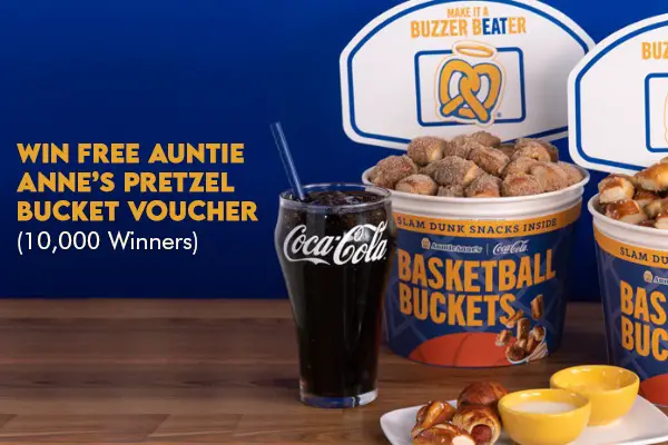 Auntie Anne’s Pretzel Bucket Sweepstakes: Win Free Vouchers (10,000 Winners)