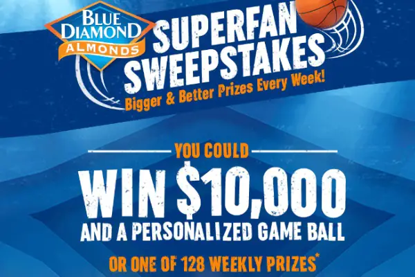Blue Diamond Super Fans Sweepstakes: Win $10,000 Cash & NBA Gear (Weekly Prizes)