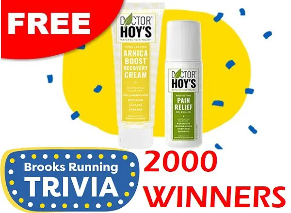 Brooks Run Club Trivia Game: Win a Doctor Hoy’s Natural Pain Relief Products (2000 Winners)