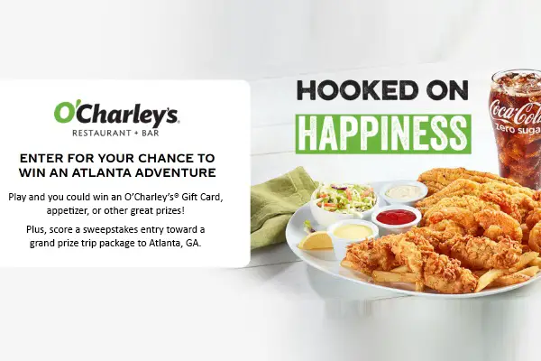 Coke O’Charley’s Instant Win Game Sweepstakes: Win A Trip, Gift Cards & Coupons
