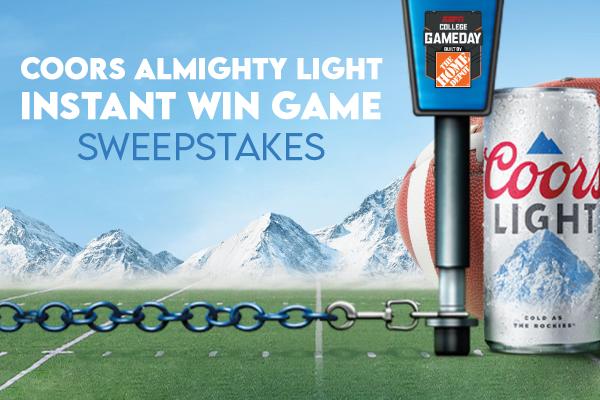 Coors Light Instant Win Game Sweepstakes: Win 24-oz Can of Coors Light (666 Winners)