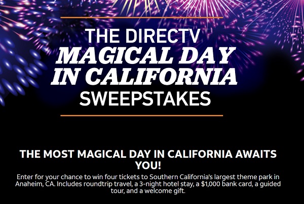 DIRECTV Magical Day In California Sweepstakes: Win A Free Vacation