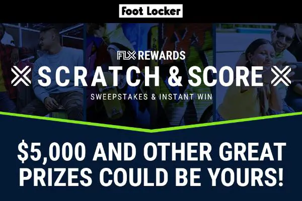 FLX Scratch and Score Sweepstakes: Win $5000 Cash + 280 Instant Win Prizes