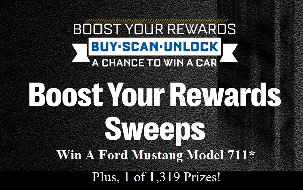 7-Eleven Boost Your Reward Sweepstakes: Win A Ford Mustang & 1,319 Prizes