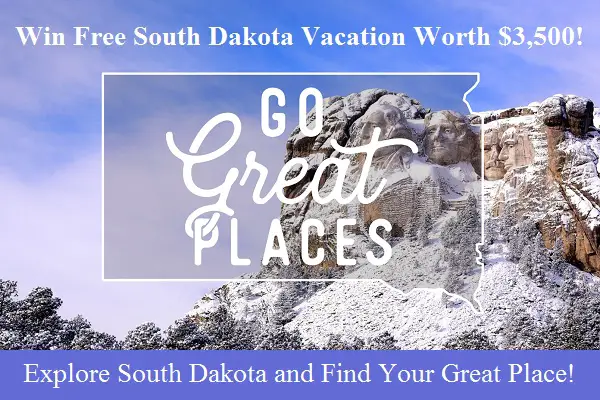 Win South Dakota Vacation In $3500 Free Travel Voucher