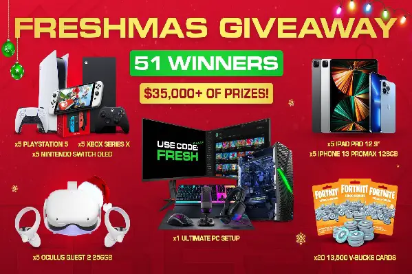 Freshmas Giveaway: Win iPhone, iPad, PlayStation, and More