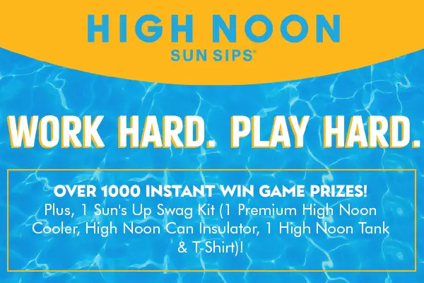 High Noon Spin Game Sweepstakes: Instant Win 1000+ Prizes