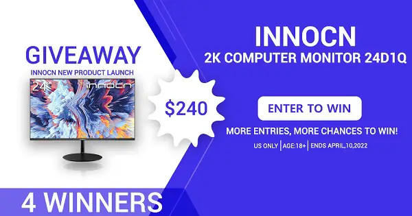 Win INNOCN 2K Eye-care Home Office Monitor 24D1Q! (4 Winners)