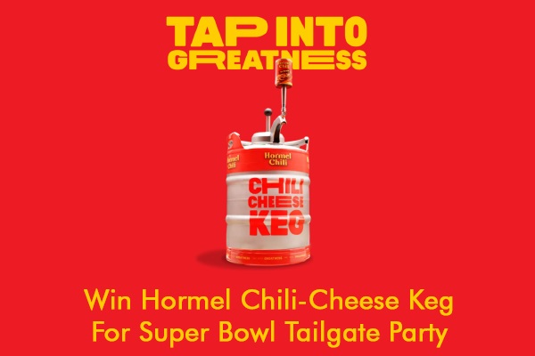 Win Hormel Chili-Cheese Keg For Super Bowl Tailgate Party
