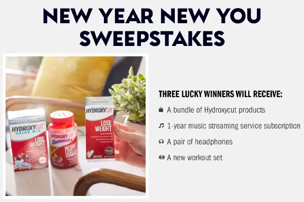 Hydroxycut New Year New You Sweepstakes: Win a Weight loss Prize Pack (3 Winners)