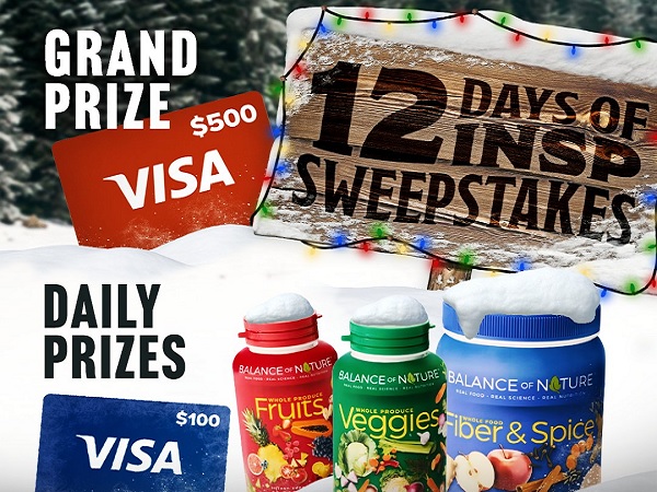 12 Days of INSP Sweepstakes: Win $100 Visa Gift Card Daily