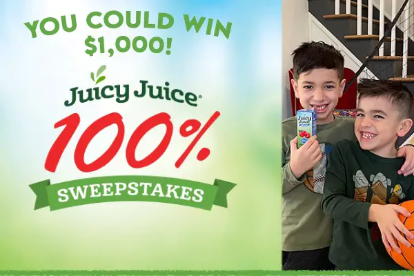 Juicy Juice 100 Percent Sweepstakes: Win $1000 Cash & 1-Year’s Free Supply