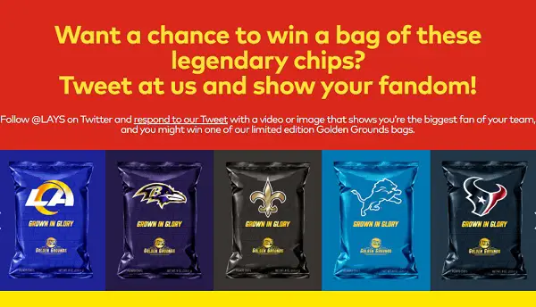 Frito Lay Sweepstakes 2022: Win Super Bowl Edition Lays Golden Grounds