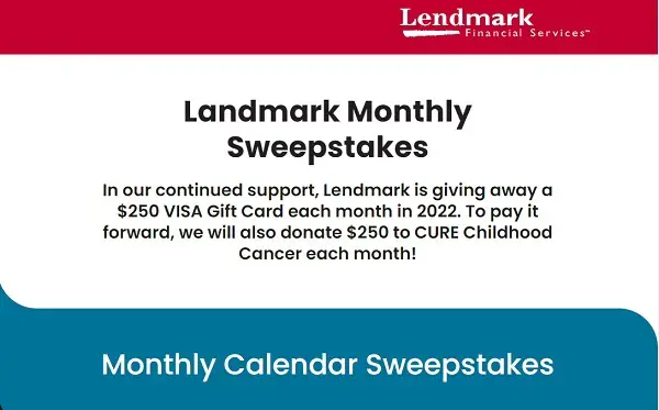 Lendmark Financial Sweepstakes: Win a $250 Visa Gift Card (Monthly Winner)