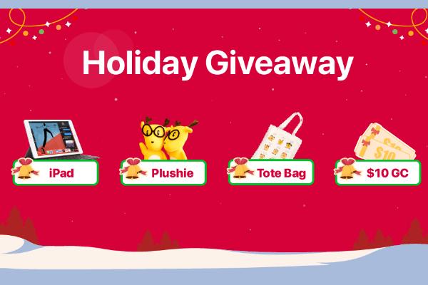 LingoDeer Holiday Giveaway: Win iPad Air, Deer plushie, Tote bag, and $10 Gift Cards