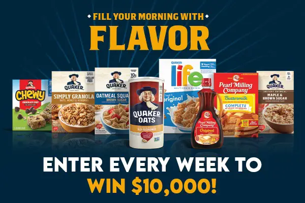Quaker Oats Cash Sweepstakes: Win $10,000 in Weekly Prizes