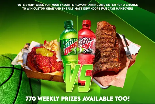 Mountain Dew Flavor Slam Sweepstakes (700+ Weekly Prizes)