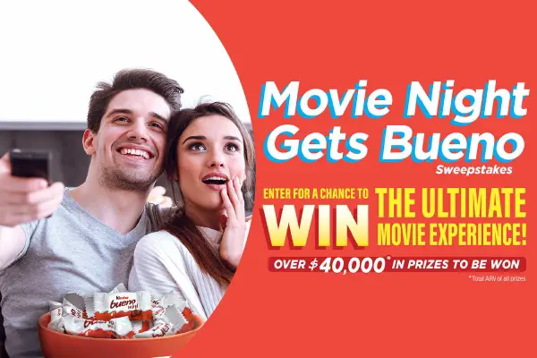 Movie Night Gets Bueno Sweepstakes: Win Smart TV, Gift Card & 150+ Prizes