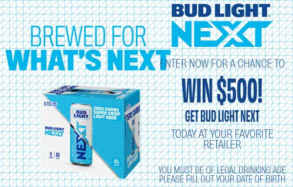 Bud Light Next Sweepstakes: Win $500 Digital Prepaid Card