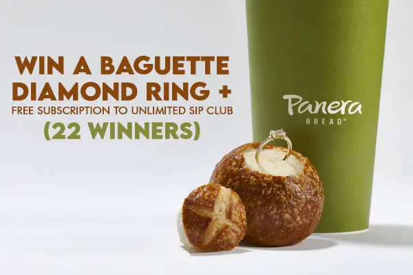 Panera Baguette Ring Sweepstakes: Win A Diamond Ring & Free Subscription (22 Winners)