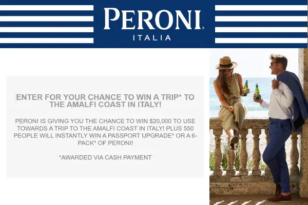Instant Win Trip to Italy & Passport Upgrade (500+ Winners)