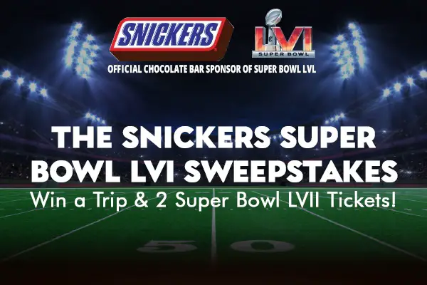 Snickers NFL 2022 Sweepstakes: Win Trip to Super Bowl LVI