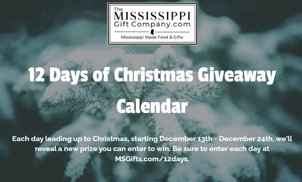 The Mississippi Gift Company 12 Days Of Christmas Giveaway: Win Daily Prizes