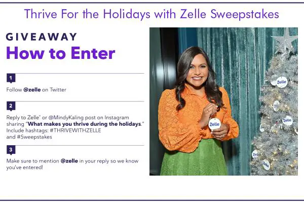 Thrive For the Holidays with Zelle Sweepstakes (200 Winners)