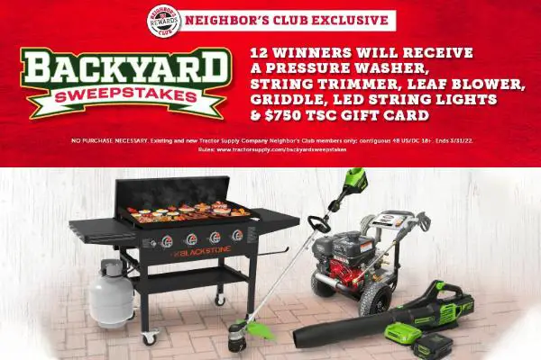 Tractor Supply Backyard Sweepstakes 2022