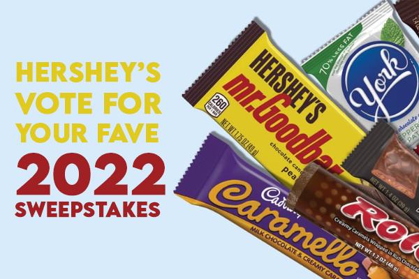 Hershey’s Vote for Your Fave 2022 Sweepstakes: Win Candy Box for a Year (15 Winners)