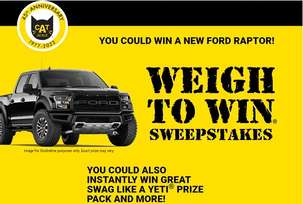 Weigh To Win Sweepstakes: Win a Trip & Ford Truck (4000+ Prizes)