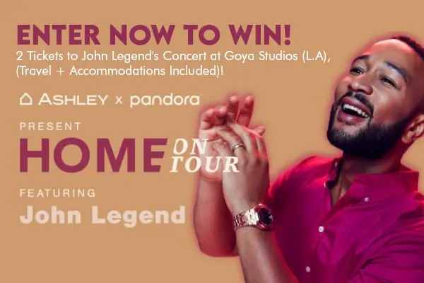 Ashley Furniture Sweepstakes: Win Tickets For John Legend Concert