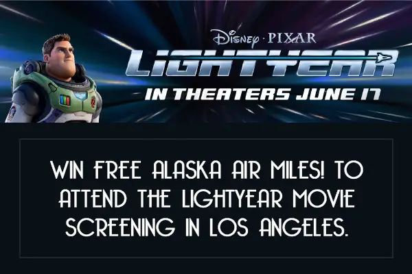 Alaska Air Pixar Lightyear Movie Sweepstakes: Win Free Air Miles To Los Angeles