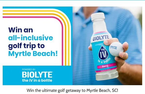 The Biolyte Ultimate Golf Getaway Sweepstakes: Win Free Golf Trip & More (6 Winners)