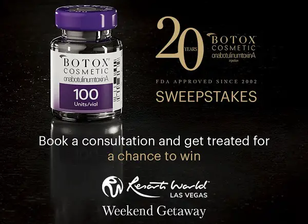 BOTOX Cosmetic 20th Celebration Sweepstakes: Win Trip to Las Vegas (20 Winners)