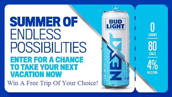 Bud Light Next Vacation Now Sweepstakes: Win A Free Trip (11 Winners)