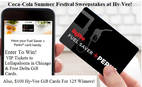 Coca-Cola Summer Festival Sweepstakes: Win A Free Trip & Hy-Vee Gift Cards (126 Winners)