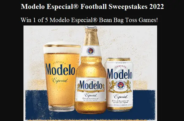 Constellation Brands Modelo Football Sweepstakes: Win A Free Bean Bag Toss Game