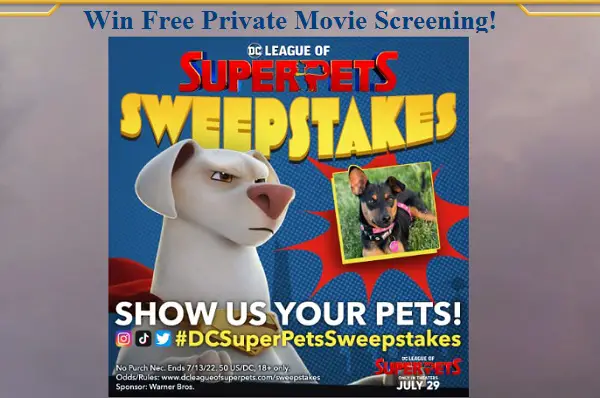 DC League of Super Pets Sweepstakes: Win Free Movie Tickets