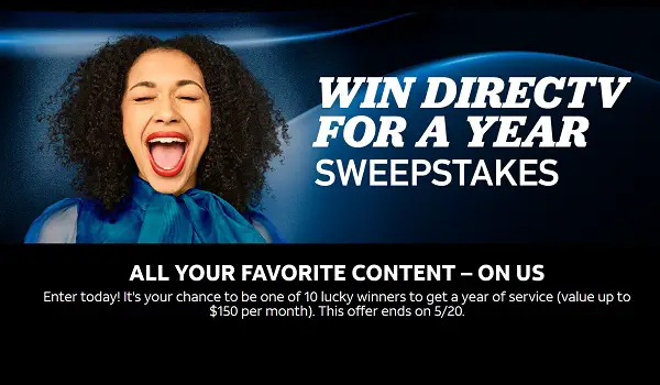 Win Free DirecTV Service For A Year (10 Winners)