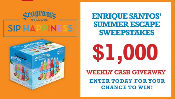 Enrique Santos Summer Sweepstakes: Win $1,000 Cash (14 Weekly Prizes)