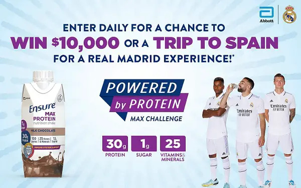 Ensure Max Challenge Sweepstakes: Win $10000 Cash or Trip to Spain!