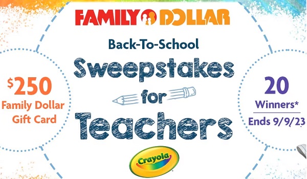 Family Dollar Back To School Sweepstakes: Win A $250 Free Gift Card (20 Prizes)