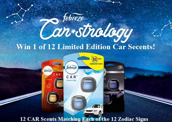Febreze Carstrology Giveaway: Win Limited Edition Febreze Scent (480 Winners)