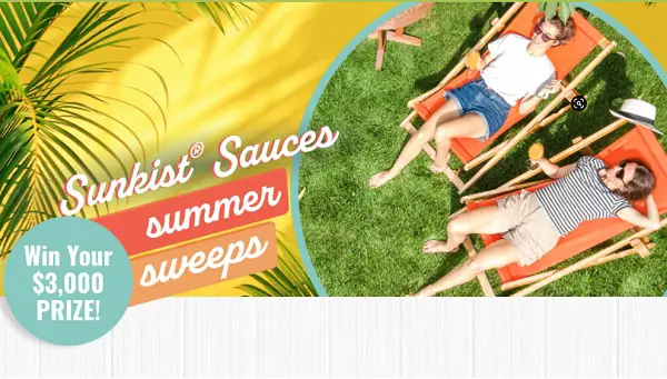 Sunkist Sauces Summer Sweepstakes: Win $3000 worth of Summer Gear