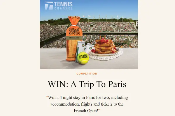 ST Pierre Bakery French Open Sweepstakes: Win A Trip To Paris